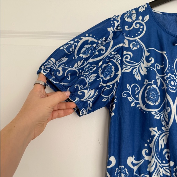 Primark Blue and White Patterned Maxi Dress - Picture 4 of 9